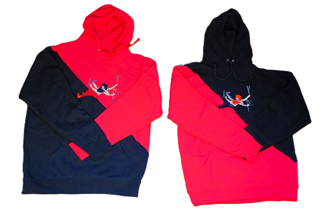 Simplestock x Hom Design – Red/Black Split Color Hoodie